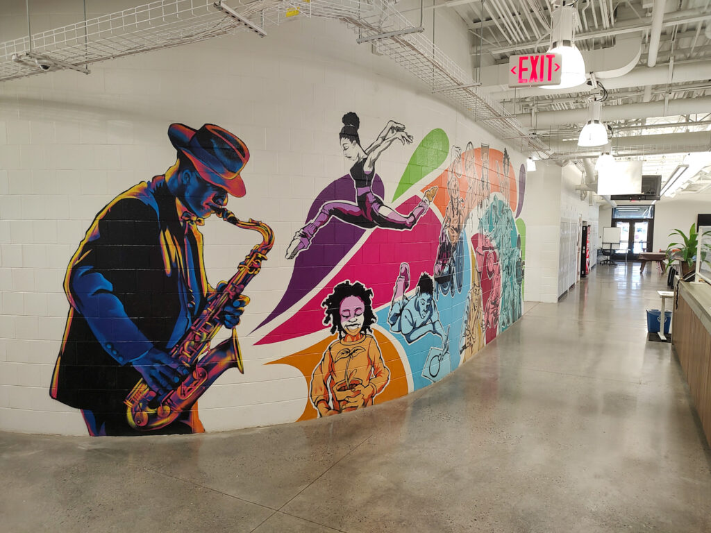 colorful music mural