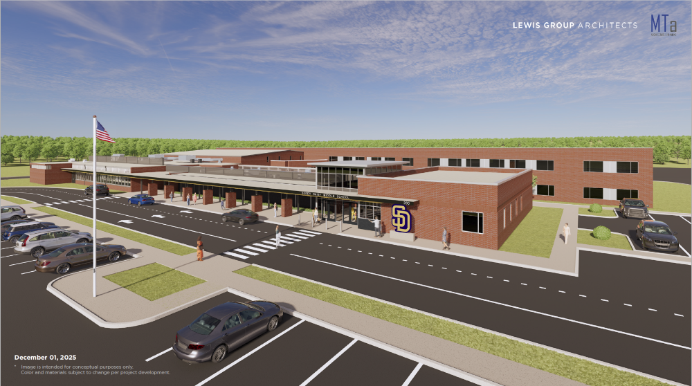middle school building render