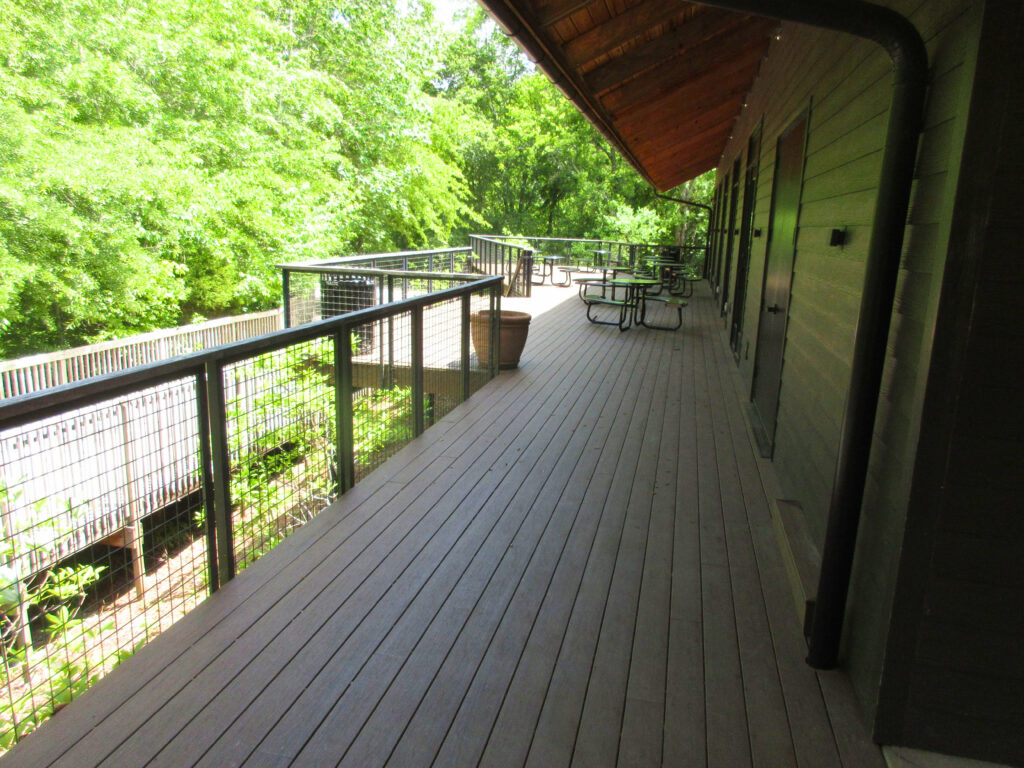 modern porch with railing